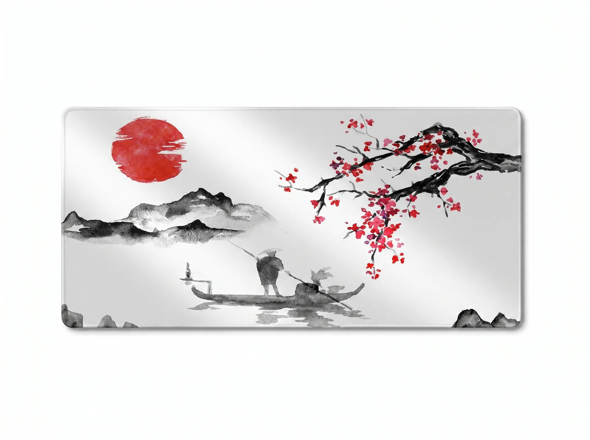 NOCHI SAKURA Tapis de Souris XXL Cerisier Nuit Japonais Sombre 900x400mm DragonGlide